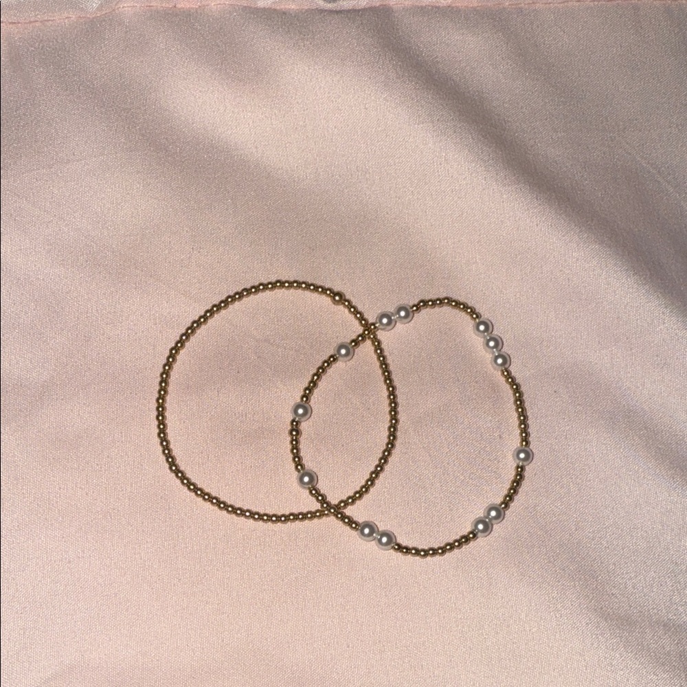 Elegant Gold and Pearl Bracelet Set